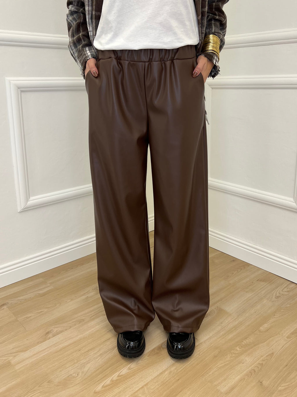 Pantalone Ecopelle 8043 Marrone