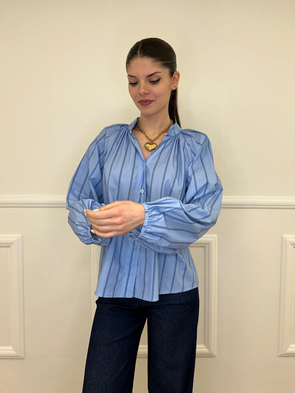 Camicia Popeline Regimental 118642 Azzurro