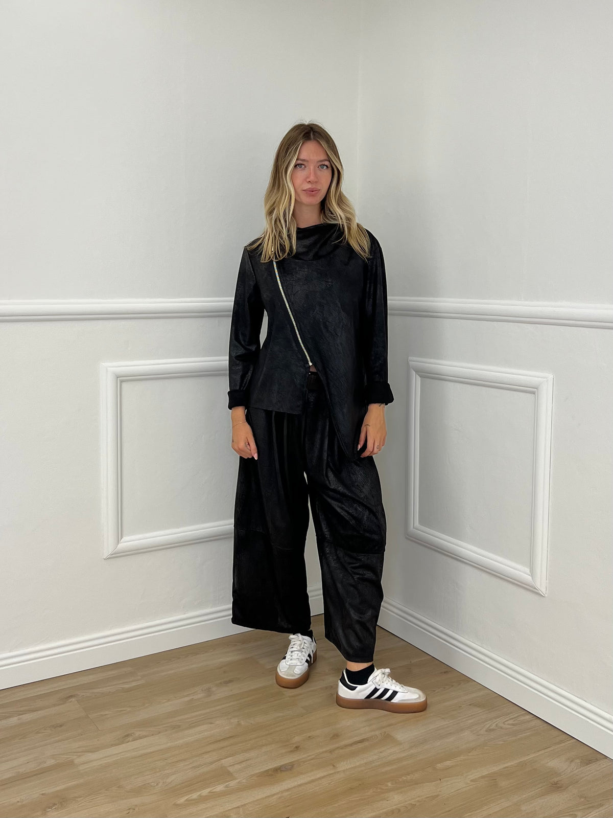Pantalone Gaucho Baggy Used 4840 Nero