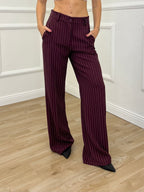 Tailleur Gessato Monopetto 83459 Burgundy