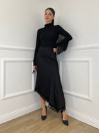 Gonna Asimmetrica Pizzo 2722 Nero