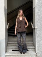 Jeans Barrel Floccato Stelle 9185 Blu