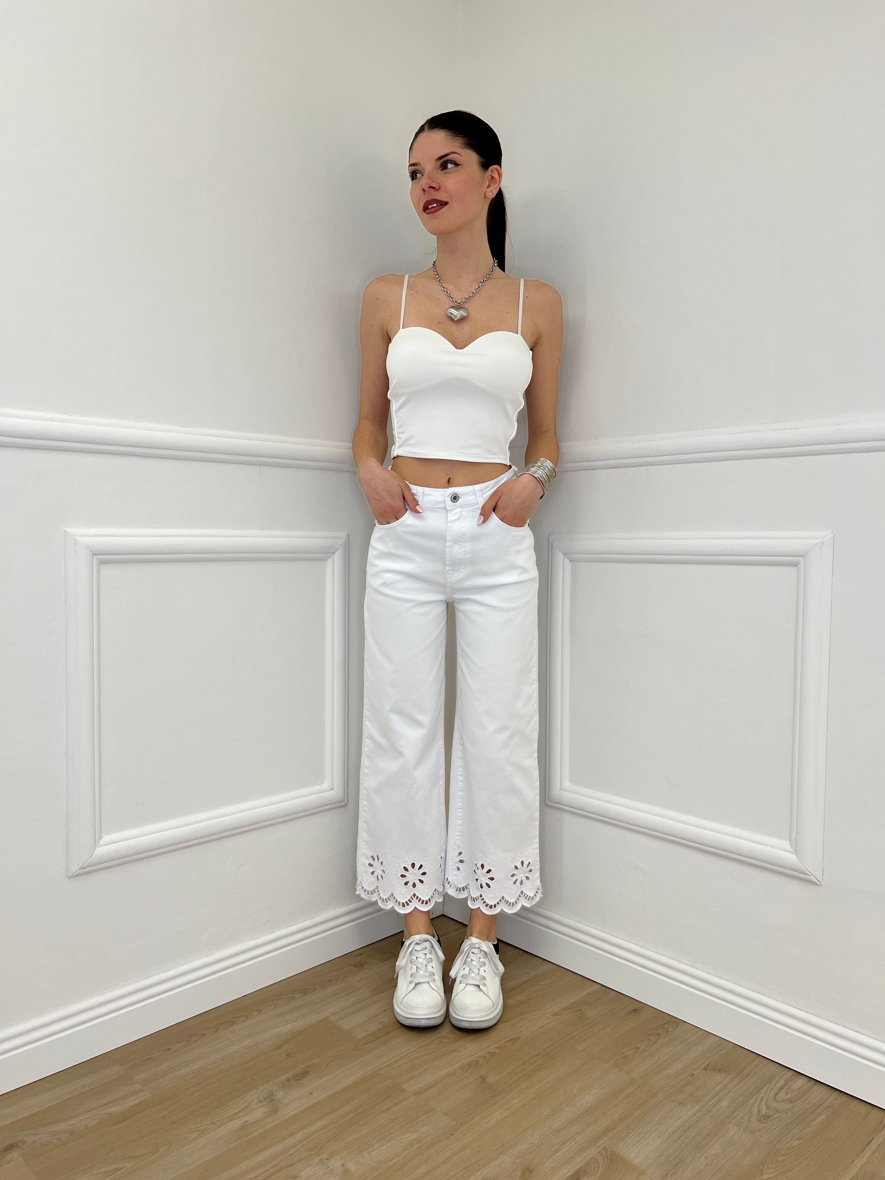 Top Con Spalline 25206 Bianco