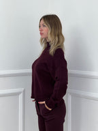 Maglia Vulcano Over Paillettes 7366 Burgundy