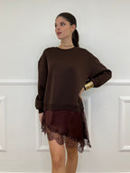 Felpa con Pizzo Lumina LD3849 Moro