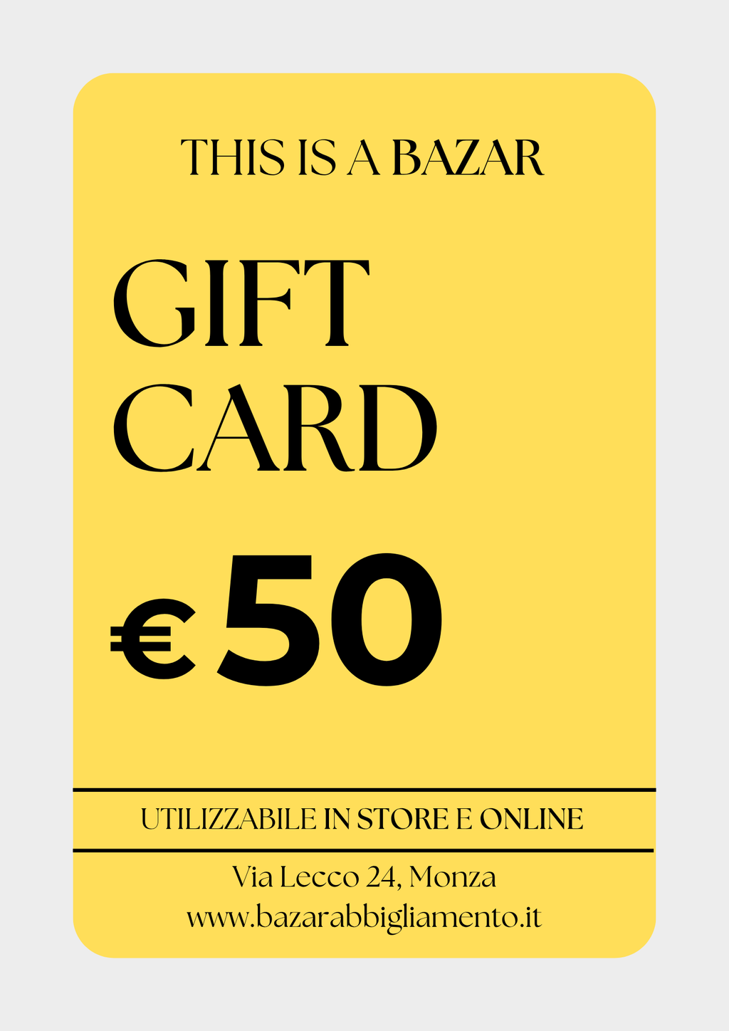 BAZAR GIFT CARD