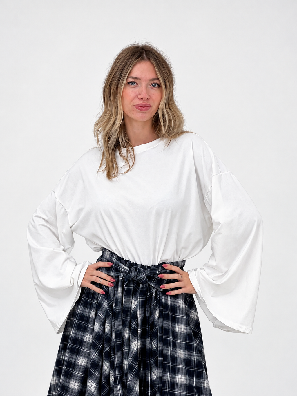 T-shirt Maniche Lunghe Ampie BM270 Panna