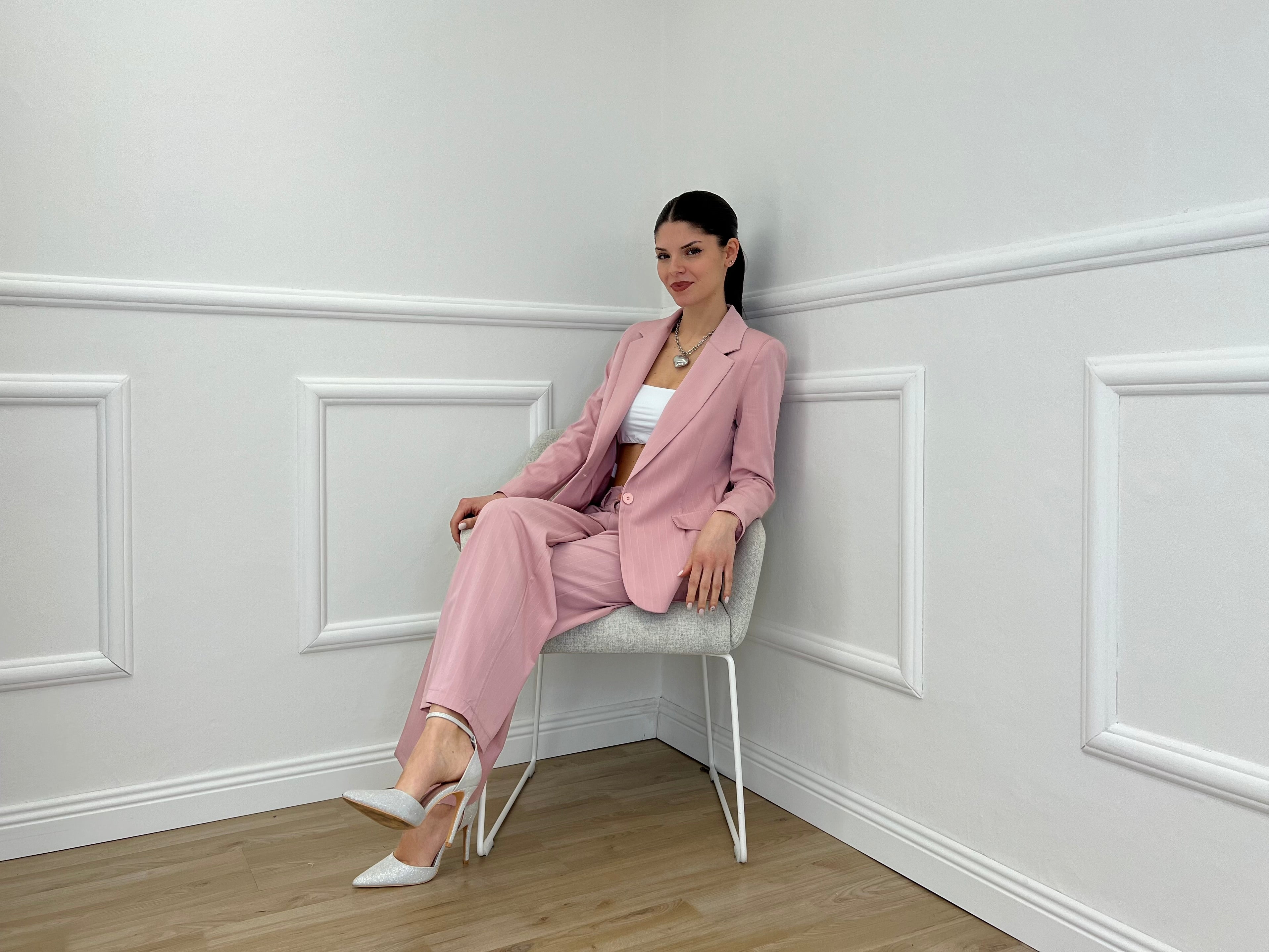 Tailleur Gessato G27636 Rosa